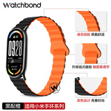watchbond适用小米手环11/NFC表带10/9/8标准版磁吸硅胶回环腕带智能运动小米9/8男女生夏季清凉金属腕带