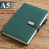 法拉蒙 a5硬壳皮面笔记本本子带笔插位学生考研日记本商务办公会议记录记事本可定制 绿色【搭扣款】