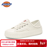 Dickies女士帆布鞋潮流休闲鞋子布鞋低帮百搭女士平底鞋 米色 38 