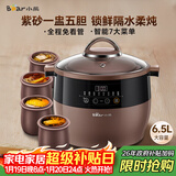 小熊（Bear）电炖锅 电炖盅 隔水炖锅 煲汤锅炖汤锅 电砂锅 紫砂锅 煮粥锅5-6个人大容量可预约定时B45Z1 6.5L