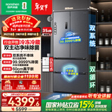 容声方糖515L法式多门冰箱双系统循环超薄零嵌入式一级能效风冷无霜四开门灰BCD-515P60FZMAD国家补贴