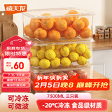 禧天龙冰箱保鲜盒食品级冰箱收纳盒塑料密封盒蔬菜水果冷冻盒 7.3L 3个