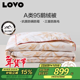 LOVO罗莱 A类 95%昆仑白鹅绒羽绒被 夏被230g填充220*240cm花色
