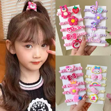 禾斯语韩版发绳大款卡通小肠发圈扎丸子头橡皮筋女生小饰品头绳发饰 大款卡通星戴5件套