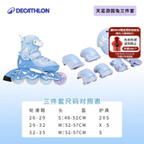 迪卡侬（DECATHLON）儿童轮滑鞋初学者轮滑鞋套装可调节舒适透气溜冰鞋体育课必备 游园兔三件套(鞋+超轻头盔+护具) 32/35（脚长20-22cm）