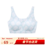 like uu风筝内衣系列基础隐形少女无痕内衣青春发育期文胸儿童内衣 小熊满印蓝 均码 plus版（100-130斤）