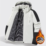 金洋船（JingYangChuan）冲锋衣棉服防水防风户外男款防寒保暖加绒加厚工作厚外套棉衣袄子 A19冲锋衣【加绒加厚】米色 4XL 约140-160斤可穿