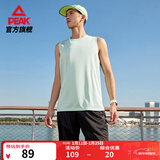 匹克跑步速干运动套装男夏季衣健身服透气排汗羽毛球服短袖短裤两件套 【背心无拉链款52037】白绿 S/165