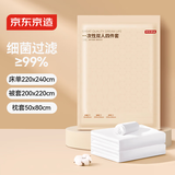 京东京造加厚旅行一次性床上四件套床品四件套床单被罩被套枕套酒店双人款