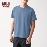 MUJI MUJI 男式 印度棉天竺编织 圆领短袖T恤 ABA01A0S 浅蓝色 XL
