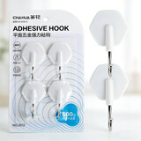 茶花挂钩贴 免钉浴室门后粘钩挂衣架 卫生间毛巾强力挂钩 4支装