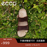 爱步（ECCO）拖鞋男 魔术贴勃肯鞋男士男鞋凉鞋外穿一字带拖鞋 科摩500904 陶土色50090402667 42