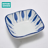 宜得利家居 日式餐具饭碗双耳碗圆碟茶杯方形碗太十草 方形碗 220-F3