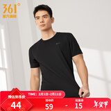 361°短袖男速干t恤新款夏季弹力吸湿排汗运动t恤男圆领跑步健身速干衣 【男款】超级黑 M