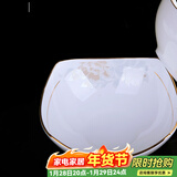 锦秋堂 景德镇陶瓷器 家用骨瓷碗 散件单买任意组合不烫手手工镶金边 6英寸四角碗（沙拉碗）