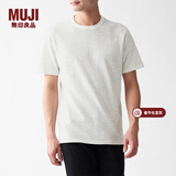 MUJI MUJI 男式 粗细不均棉线 天竺编织 条纹短袖T恤 ABB04A0S 米白色X横条 M