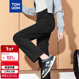 唐狮（TonLion）2025女弹力烟管小脚牛仔裤 黑色 28 