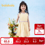 巴拉巴拉童装女童裙子2024夏装儿童连衣裙无袖格纹法式田园风208224111014