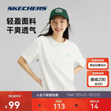 斯凯奇夏季男女情侣同款缤纷休闲系列透气半袖针织短袖T恤L223U165