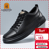 老人头（LAORENTOU）男鞋皮鞋男春秋季休闲鞋户外运动健步鞋板鞋小黑鞋 3213A039 黑40