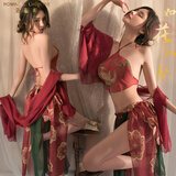 洛蔓希 情趣内衣 性感肚兜古装宫廷风纯欲汉服情趣睡衣 敦煌飞天凤女情趣睡裙套装