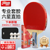红双喜（DHS）乒乓球拍六星直拍H6006进攻型双面反胶单拍附拍套