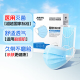 界面医用外科口罩成人冬季防寒灭菌级100只/盒蓝色口罩一次性独立包装
