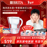 碧然德（BRITA）过滤净水器 家用滤水壶 净水壶 Marella 海洋系列白+专家版滤芯12枚（含附件）