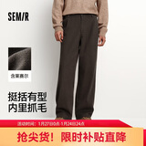 森马（Semir）王安宇同款丨休闲裤男25冬磨毛宽松阔腿男裤通勤裤子109725127106