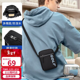 高尔夫（GOLF）单肩包男斜挎包轻便男士小包户外休闲运动包手机挎包小背包 黑色