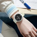 佰时顿（BASID） 电子手表女学生防水高中生中学生初中生运动男女款儿童电子表男 时尚白【夜光闹钟计时防水耐摔】