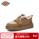 Dickies女士雪地靴舒适休闲平底鞋加绒加厚棉鞋 黄棕 37 