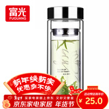 富光双层玻璃杯 高硼硅玻璃泡茶杯子 茶水分离杯 带茶隔商务水杯男士