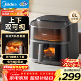美的（Midea）免翻面空气炸锅2025年新款上下可视 家用全自动大容量6L 烤箱电炸锅蒸烤一体全金属内腔KZC6019D
