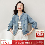 尚都比拉春秋款纯棉牛仔外套短款高级感女装气质休闲百搭上衣 牛仔蓝 M 