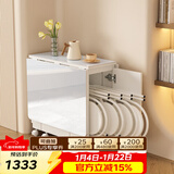 SOFS折叠餐桌椅组合小户型客厅家用简易可移动伸缩吃饭桌子靠墙折叠桌 【收纳款】岩板1.5米(1桌8凳)