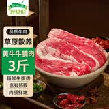 呼贝伦内蒙古黄牛 牛腩净重3斤 生鲜牛肉 原切牛腹肉红烧炖煮火锅食材