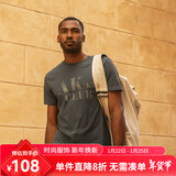 AKSERIESAK男装复古AK字母经典晕染印花亲肤舒适圆领休闲短袖T恤男1700083 青灰 M 
