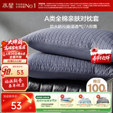 水星家纺枕套纯棉100%全棉防水隔污A类抑菌对枕套枕芯保护套一对装48x74cm