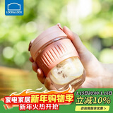 乐扣乐扣（LOCK&LOCK）咖啡杯耐热玻璃水杯子男女学生便携式双饮吸管杯随手杯350ML粉色