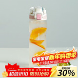 乐扣乐扣（LOCK&LOCK）人鱼线塑料运动水杯便携水壶夏天带提手男女水杯子700ML淡粉色