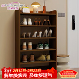 时黛家居鞋柜实木生态板家用鞋架门口多层隔板楼道口入户简易收纳柜子