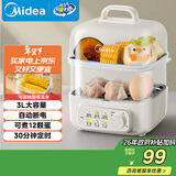 美的（Midea）煮蛋器蒸蛋器 双层家用迷你小蒸锅 早餐 鸡蛋羹自动断电防干烧便携式家用MZ-ZDE2015