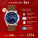 蔻驰（COACH）GREYSON系列 皮带石英男表 14602585 罗一舟推荐 新年礼物/送礼
