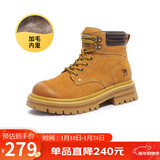 骆驼（CAMEL）山丘经典大黄靴户外工装马丁靴 L23W076065M 土黄（毛里） 37