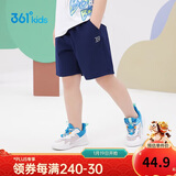 361°儿童短裤夏季男女童3-12岁透气运动裤梭织五分裤 藏青 110