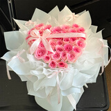 莱一刻情人节鲜花速递玫瑰礼盒花束表白送女友生日礼物全国同城配送 33朵粉荔枝玫瑰花束