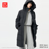 优衣库女装高级保暖羽绒长大衣/外套夹克481014 09 黑色 XL /165/92A