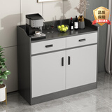 亿家木轻奢餐边柜碗柜客厅靠墙收纳柜多功能储物柜现代简约茶水柜酒柜 【经典两门两抽】80*38*80CM 自行组装