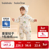 巴拉巴拉童装婴儿羽绒服宝宝轻薄连体衣抱衣爬服儿童冬装男童女童可爱萌趣 彩色雪地场景-白鸭绒 73 cm-充绒量38g